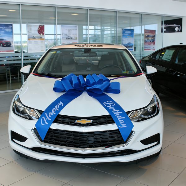 30 Inch “Happy Birthday” Car Bows-Blue-Style D