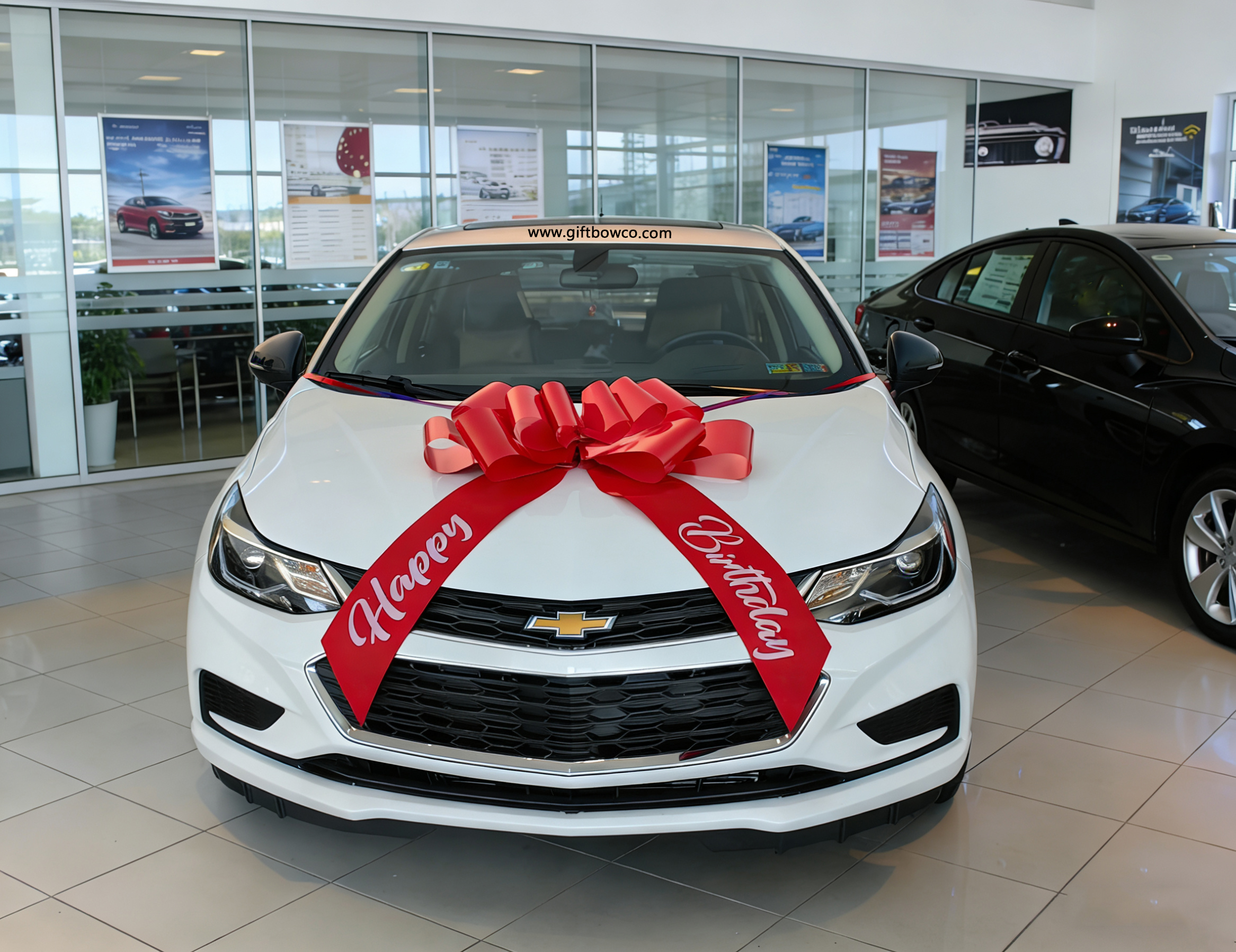 30 Inch "Happy Birthday" Car Bows-Red-Style D