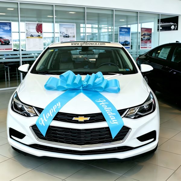 30 Inch “Happy Holiday” Car Bows-Sky Blue-Style B